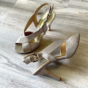 Michael Kors - Becky Champagne/Gold Glitter Sandal/Heels